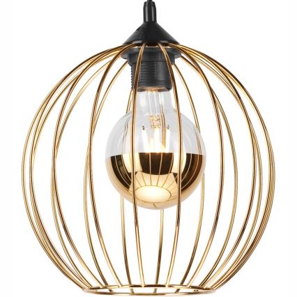 Taklampa på kabel ZOYA 1xE27/60W/230V guld