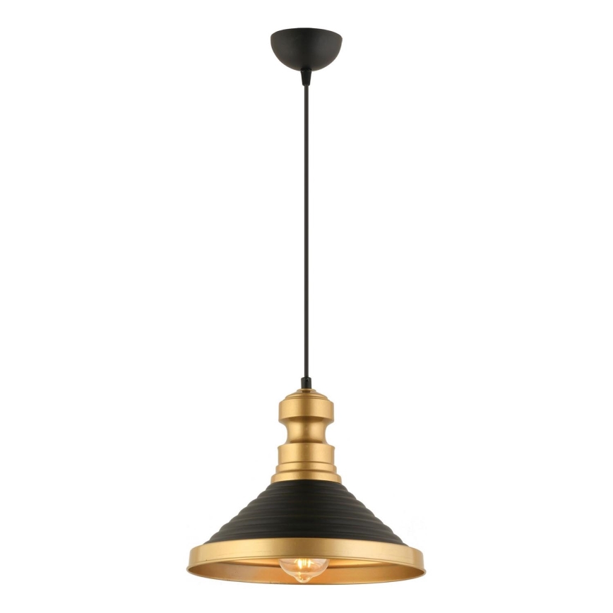 Taklampan MONZA 1xE27/40W/230V, 30 cm svart/guld