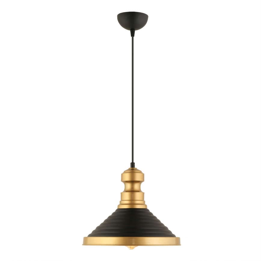 Taklampan MONZA 1xE27/40W/230V, 30 cm svart/guld