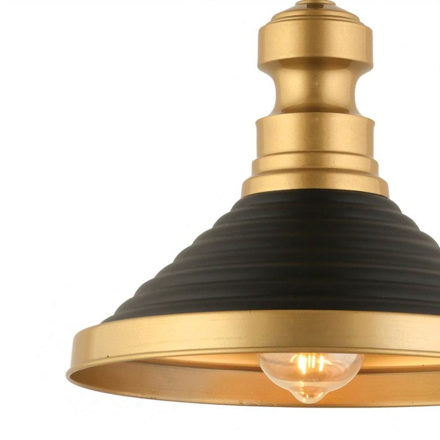 Taklampan MONZA 1xE27/40W/230V, 30 cm svart/guld