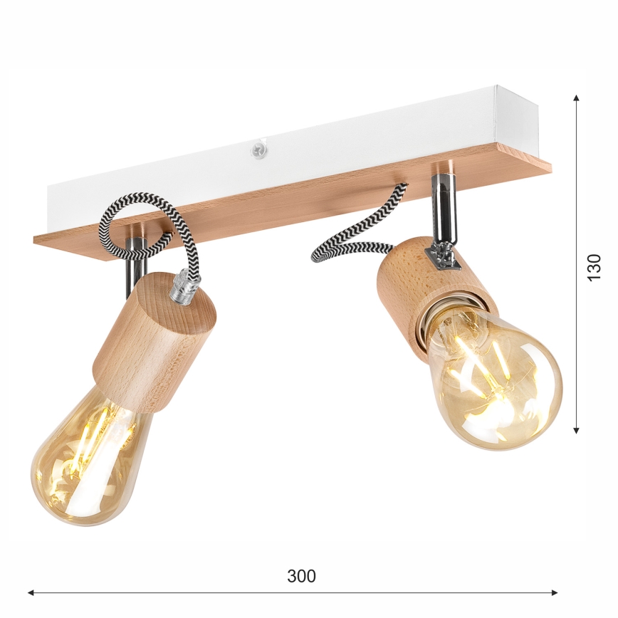 Takmonterad taklampa GUSTAVO 2xE27/60W/230V bok