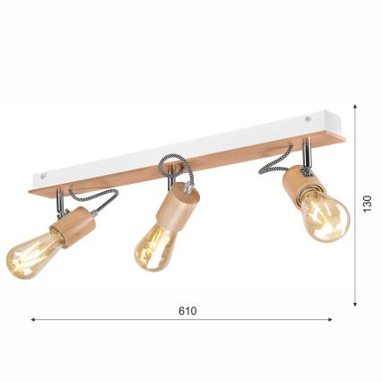 Takmonterad taklampa GUSTAVO 3xE27/60W/230V bok