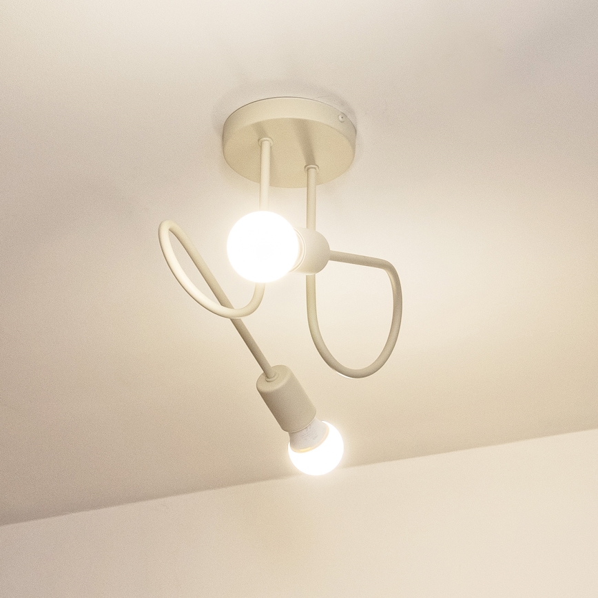 Takmonterad ljuskrona OXFORD 2xE27/15W/230V krämvit
