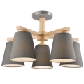 Takmonterad taklampa ELLIE 5xE27/60W/230V grå/bok