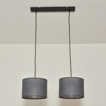 Takpendel ALBA 2xE27/15W/230V grå