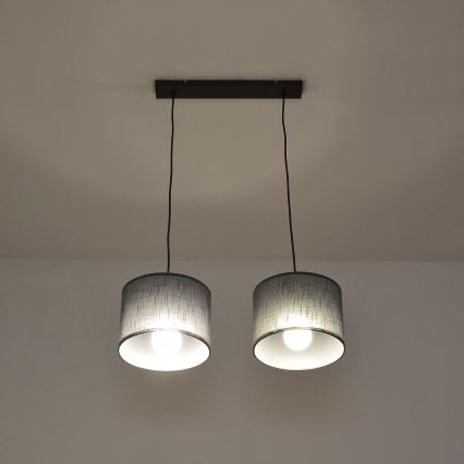 Takpendel ALBA 2xE27/15W/230V grå