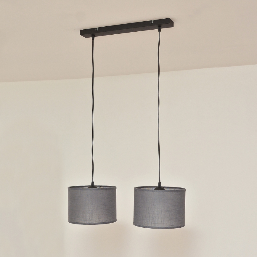 Takpendel ALBA 2xE27/15W/230V grå