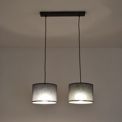 Takpendel ALBA 2xE27/15W/230V grå