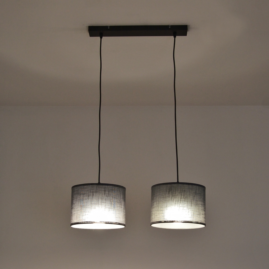 Takpendel ALBA 2xE27/15W/230V grå