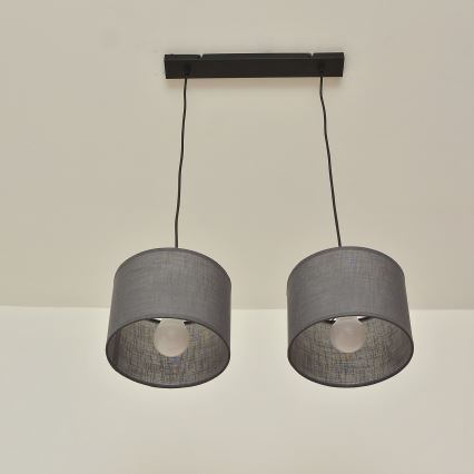 Takpendel ALBA 2xE27/15W/230V grå