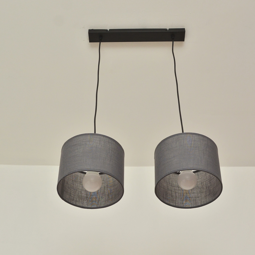 Takpendel ALBA 2xE27/15W/230V grå