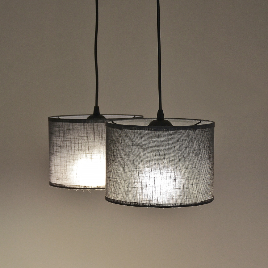 Takpendel ALBA 2xE27/15W/230V grå