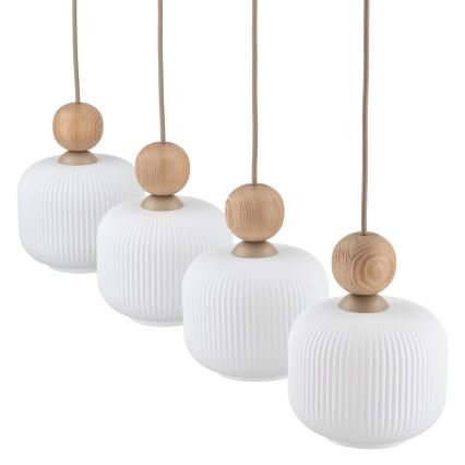 Takpendel BALLO med sladd 4xE14/10W/230V beige