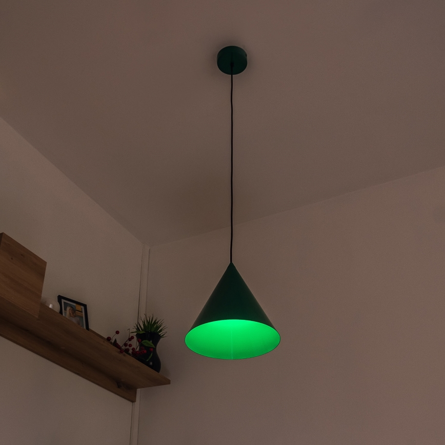 Takpendel ETNA II med sladd, 1x E27/15W/230V, Ø 25 cm, grön