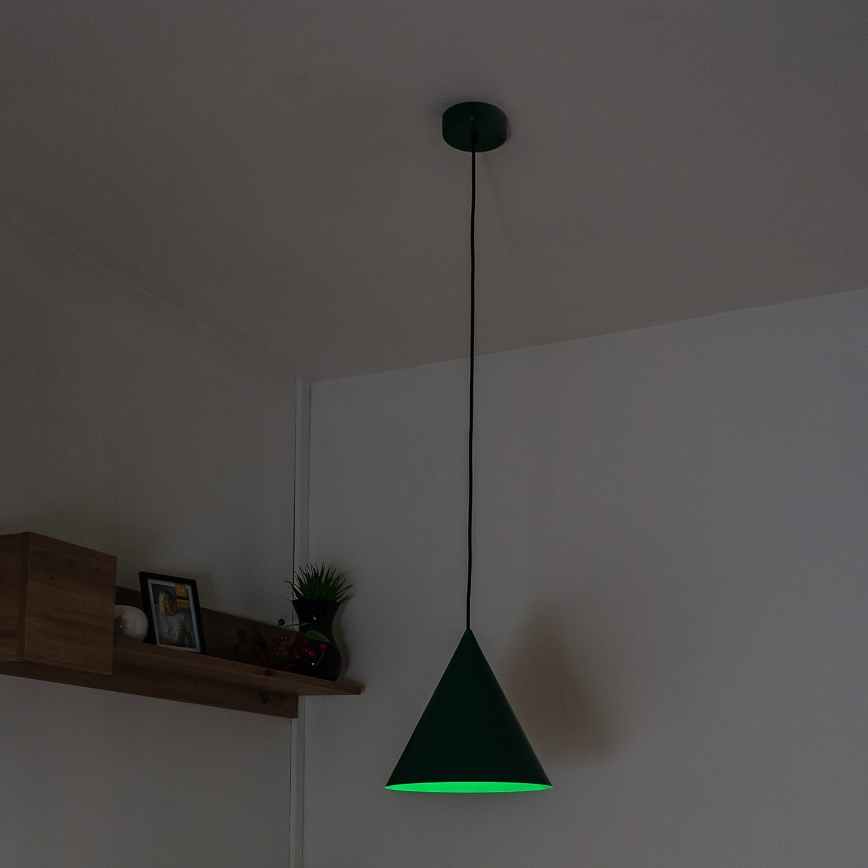 Takpendel ETNA II med sladd, 1x E27/15W/230V, Ø 25 cm, grön