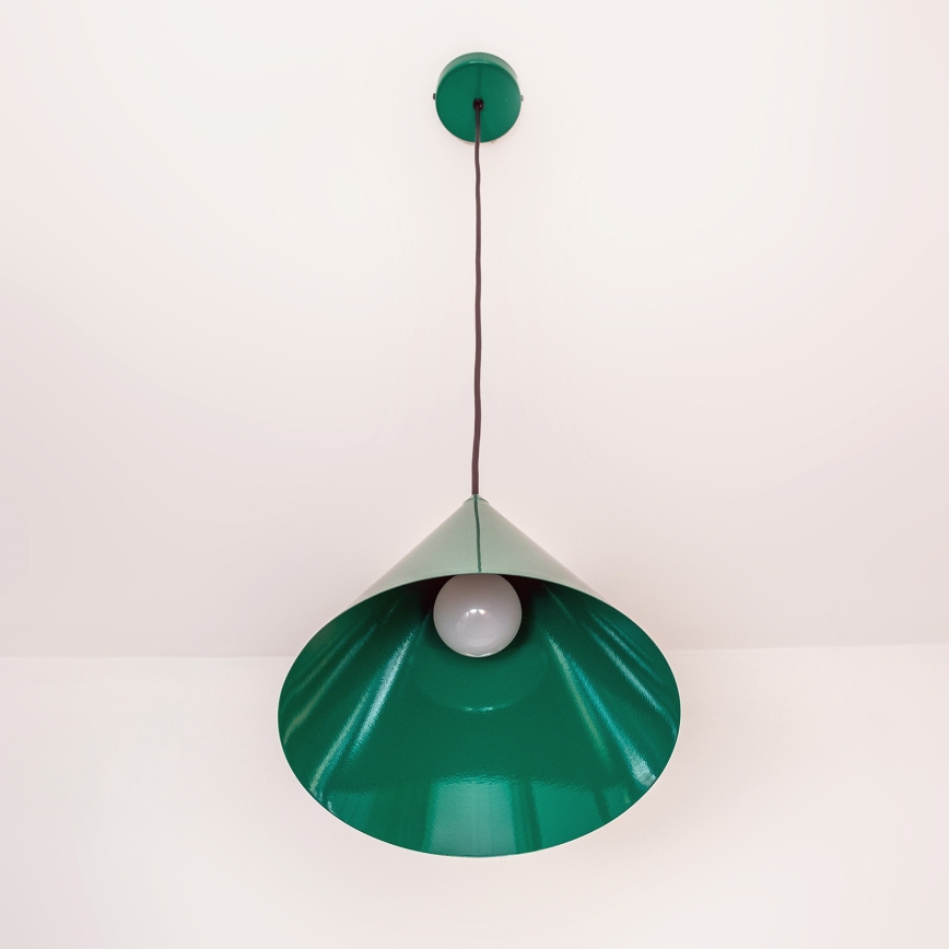 Takpendel ETNA II med sladd, 1x E27/15W/230V, Ø 25 cm, grön