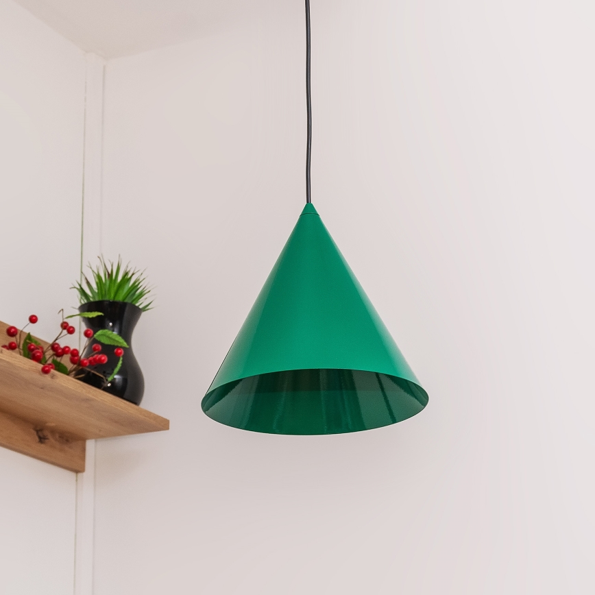 Takpendel ETNA II med sladd, 1x E27/15W/230V, Ø 25 cm, grön