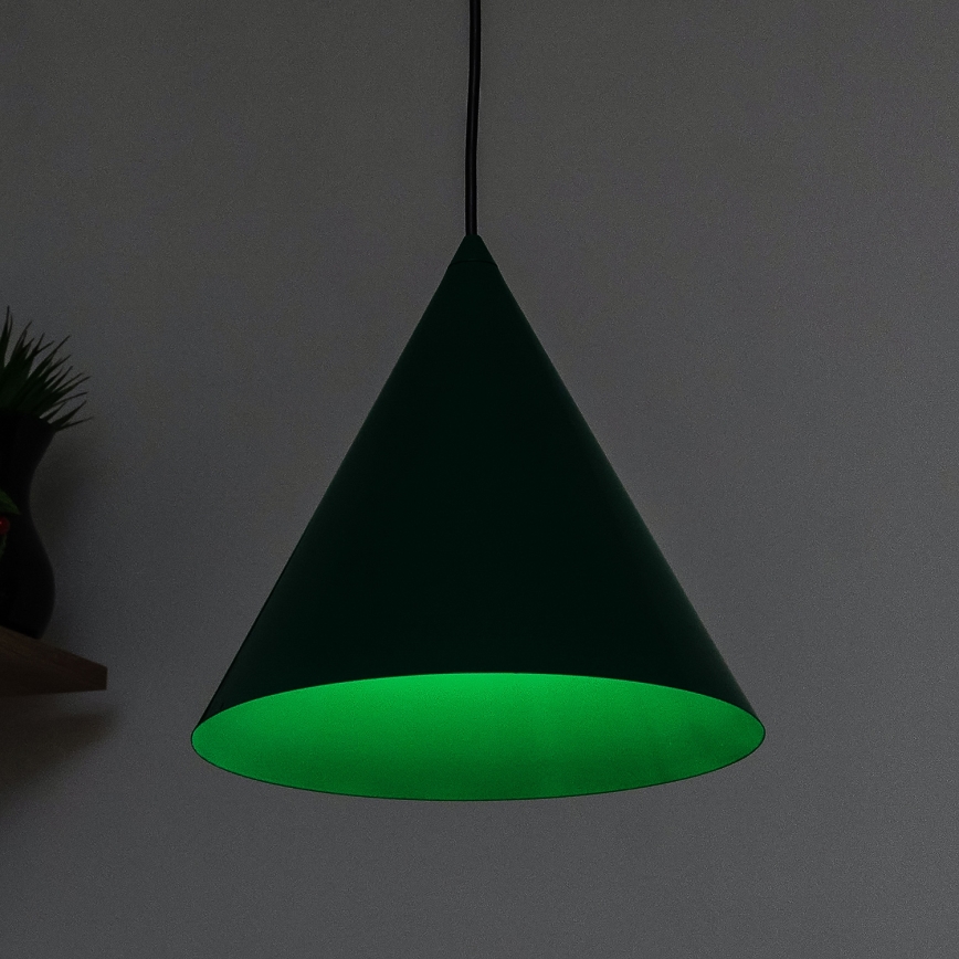 Takpendel ETNA II med sladd, 1x E27/15W/230V, Ø 25 cm, grön