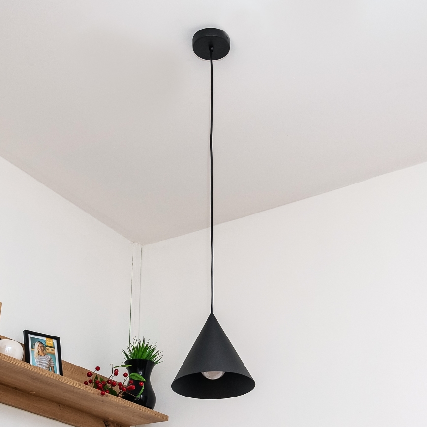 Takpendel ETNA med sladd 1xE27/15W/230V Ø 18,5 cm svart