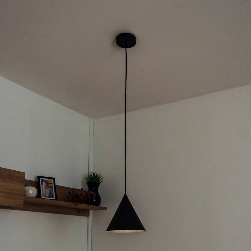 Takpendel ETNA med sladd 1xE27/15W/230V Ø 18,5 cm svart