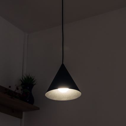 Takpendel ETNA med sladd 1xE27/15W/230V Ø 18,5 cm svart