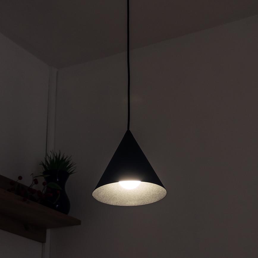 Takpendel ETNA med sladd 1xE27/15W/230V Ø 18,5 cm svart