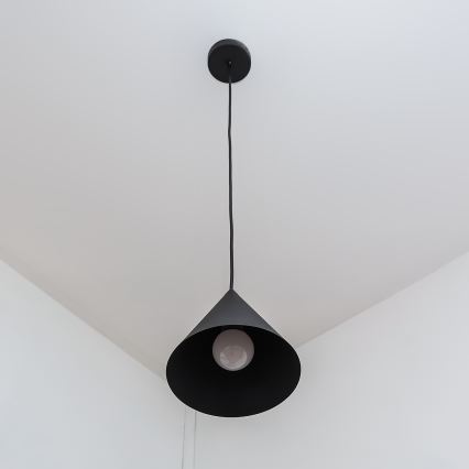 Takpendel ETNA med sladd 1xE27/15W/230V Ø 18,5 cm svart