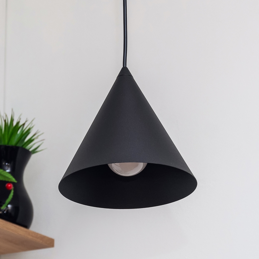 Takpendel ETNA med sladd 1xE27/15W/230V Ø 18,5 cm svart