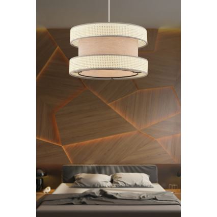 Takpendel HALO på sladd 1xE27/60W/230V, beige/krämvit