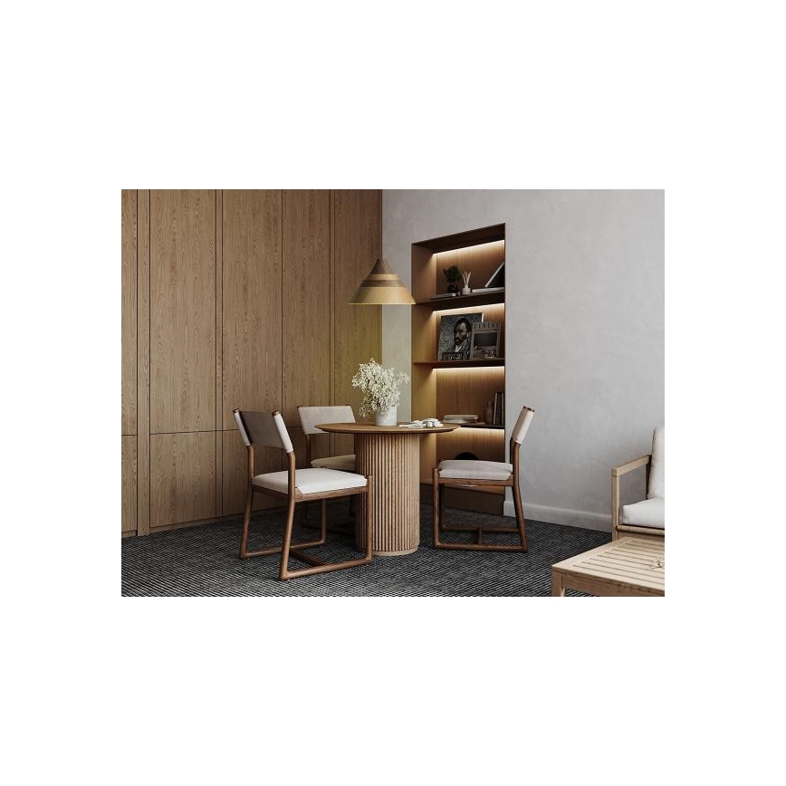 Takpendel i massivt trä med sladd 1xE27/60W/230V Ø 33 cm – ek/valnöt/gummiträ