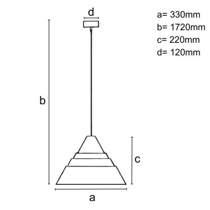 Takpendel i massivt trä med sladd 1xE27/60W/230V Ø 33 cm – ek/valnöt/gummiträ