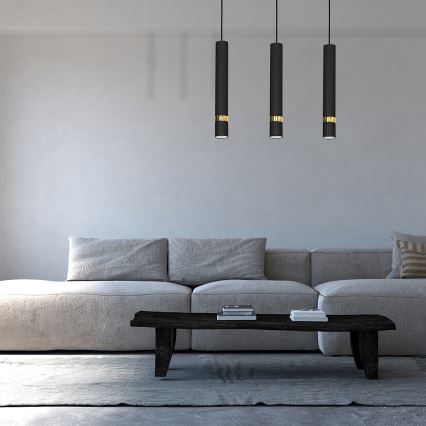 Takpendel JOKER 3xGU10/25W/230V svart/guld