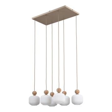 Takpendel med kabel BALLO 6xE14/10W/230V beige