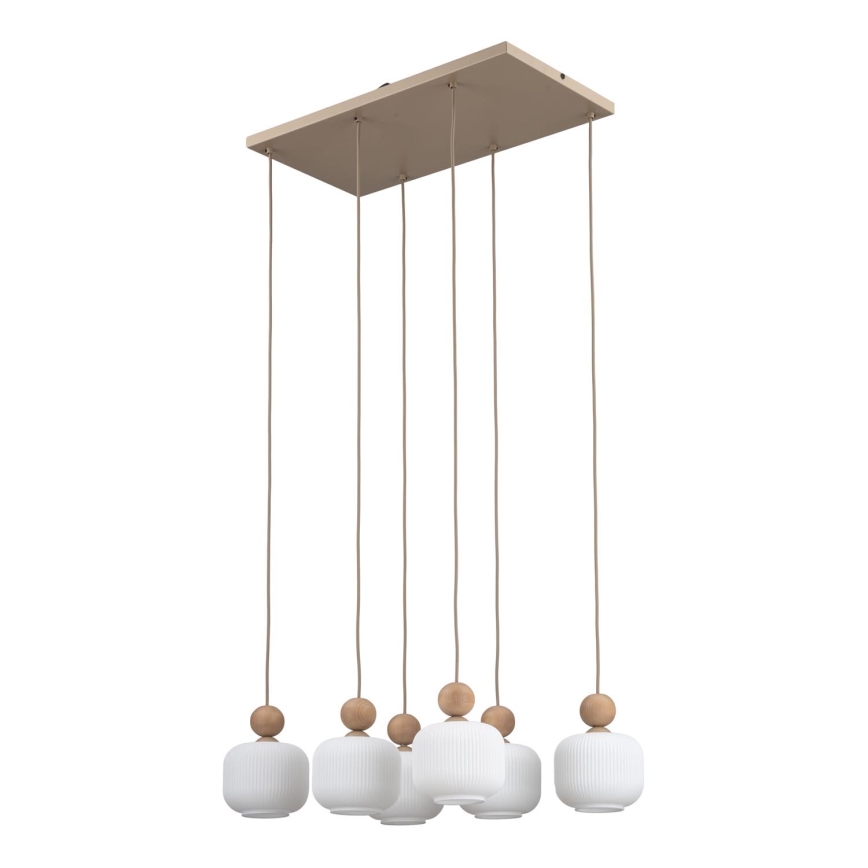 Takpendel med kabel BALLO 6xE14/10W/230V beige