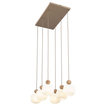 Takpendel med kabel BALLO 6xE14/10W/230V beige