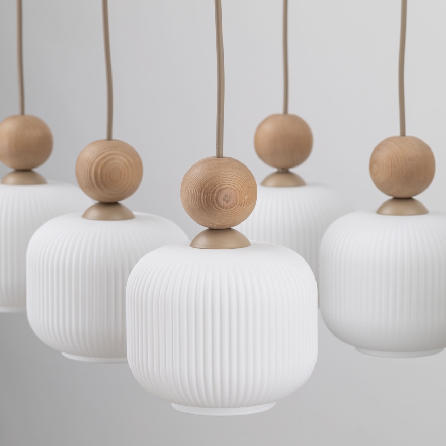 Takpendel med kabel BALLO 6xE14/10W/230V beige