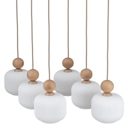 Takpendel med kabel BALLO 6xE14/10W/230V beige