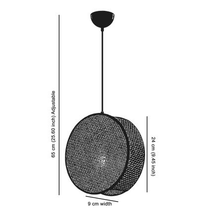 Takpendel med sladd DRUM 1xE27/60W/230V krämvit