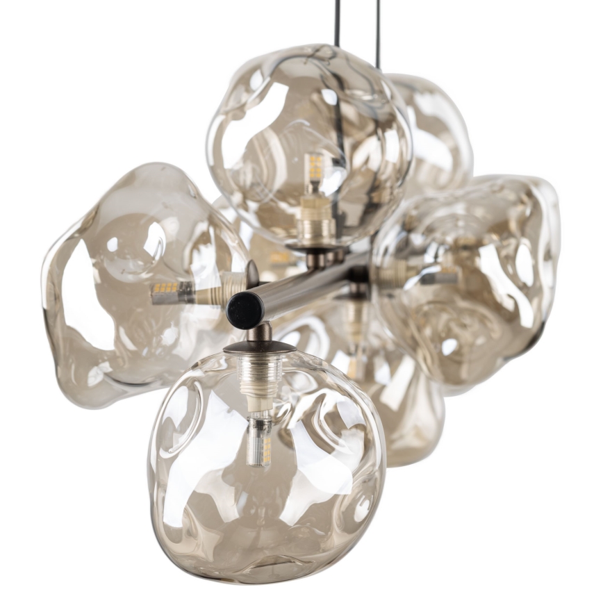 Takpendel med vajer LAVA 9xG9/8W/230V brons/rökbeige