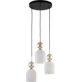 Takpendel med vajer SOPHIA 3xE14/10W/230V svart/rökfärgad beige/vit