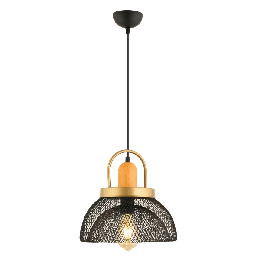 Takpendel MONZA 1xE27/40W/230V Ø29 cm svart/guld