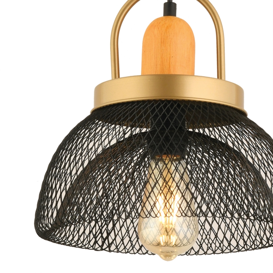 Takpendel MONZA 1xE27/40W/230V Ø29 cm svart/guld
