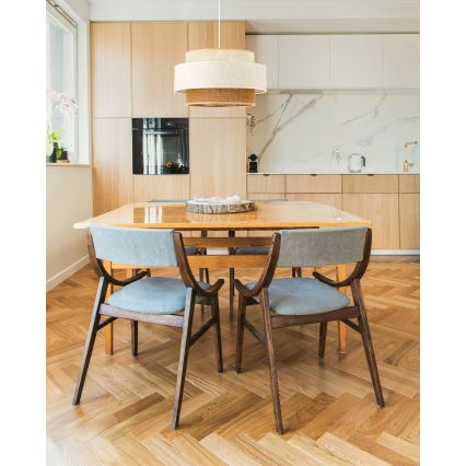 Takpendel på kabel BOHO 1xE27/60W/230V Ø 40 cm vit/jute