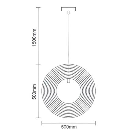 Takpendel på sladd 1xE27/60W/230V Ø 50 cm massivt trä/fanér/gummiträ