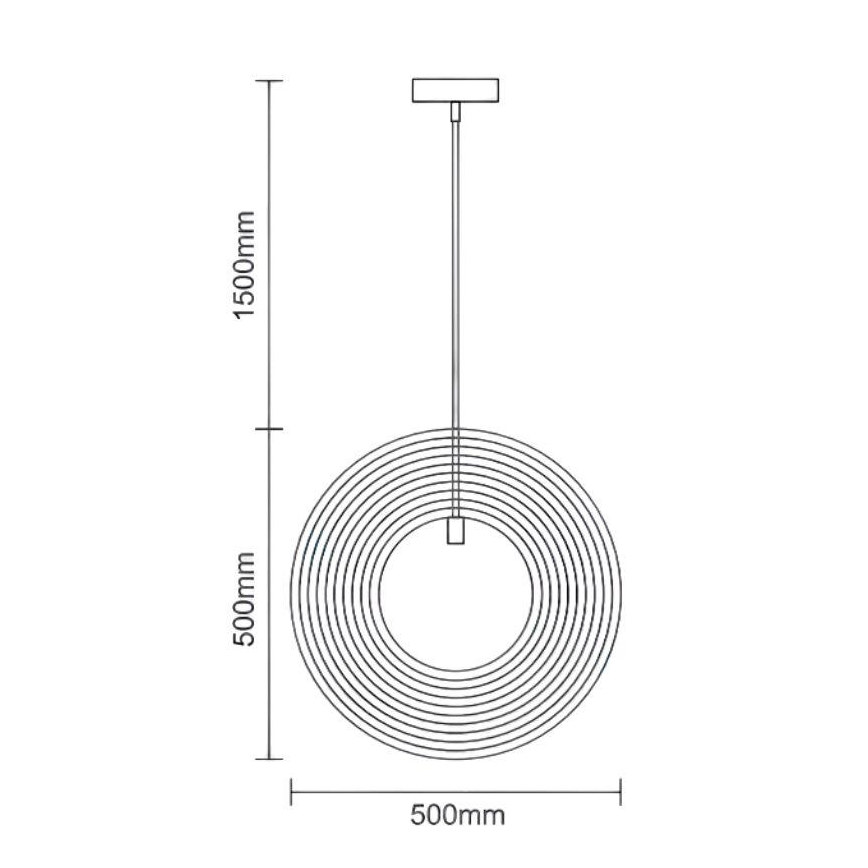 Takpendel på sladd 1xE27/60W/230V Ø 50 cm massivt trä/fanér/gummiträ