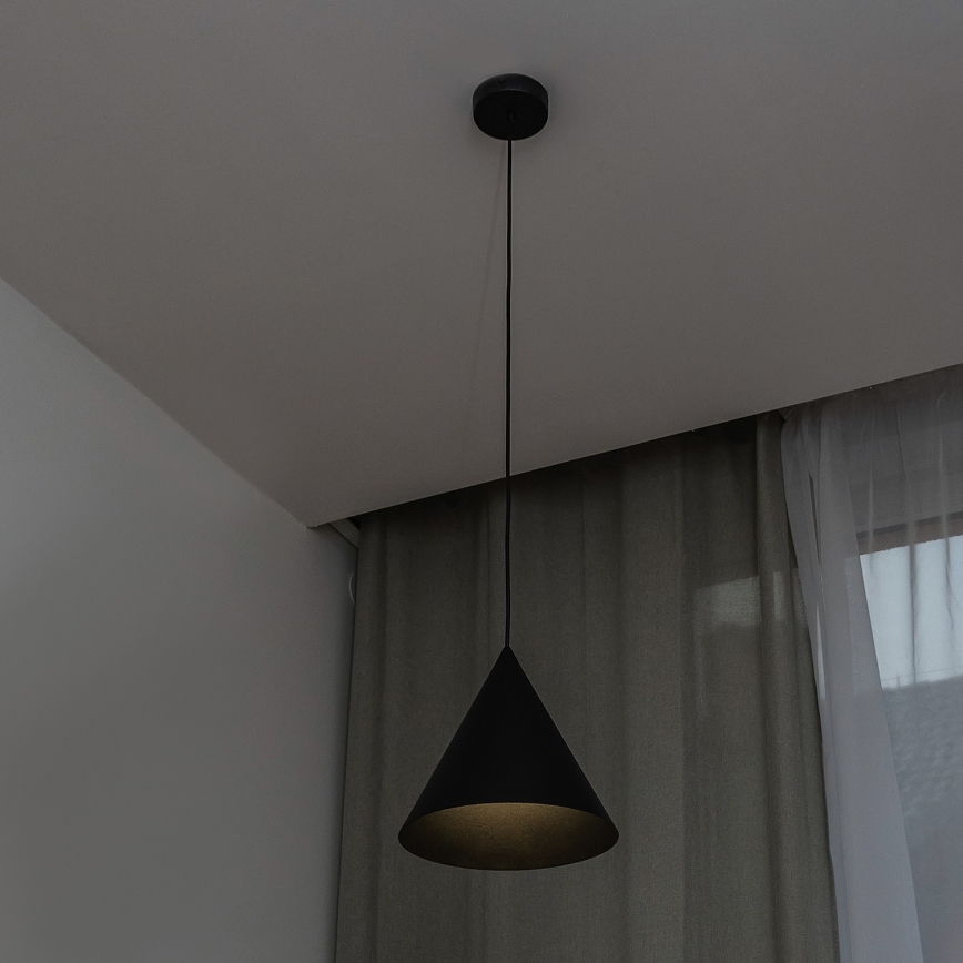 Takpendel på sladd ETNA II 1xE27/15W/230V Ø 25 cm svart