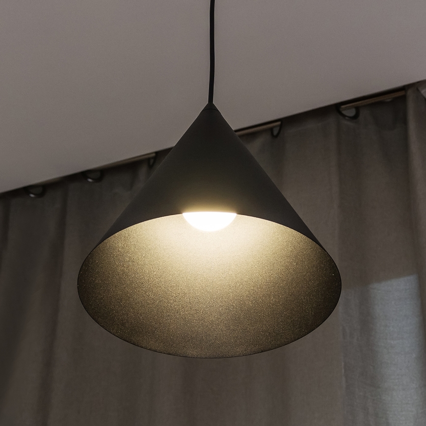 Takpendel på sladd ETNA II 1xE27/15W/230V Ø 25 cm svart