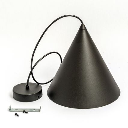 Takpendel på sladd ETNA II 1xE27/15W/230V Ø 25 cm svart