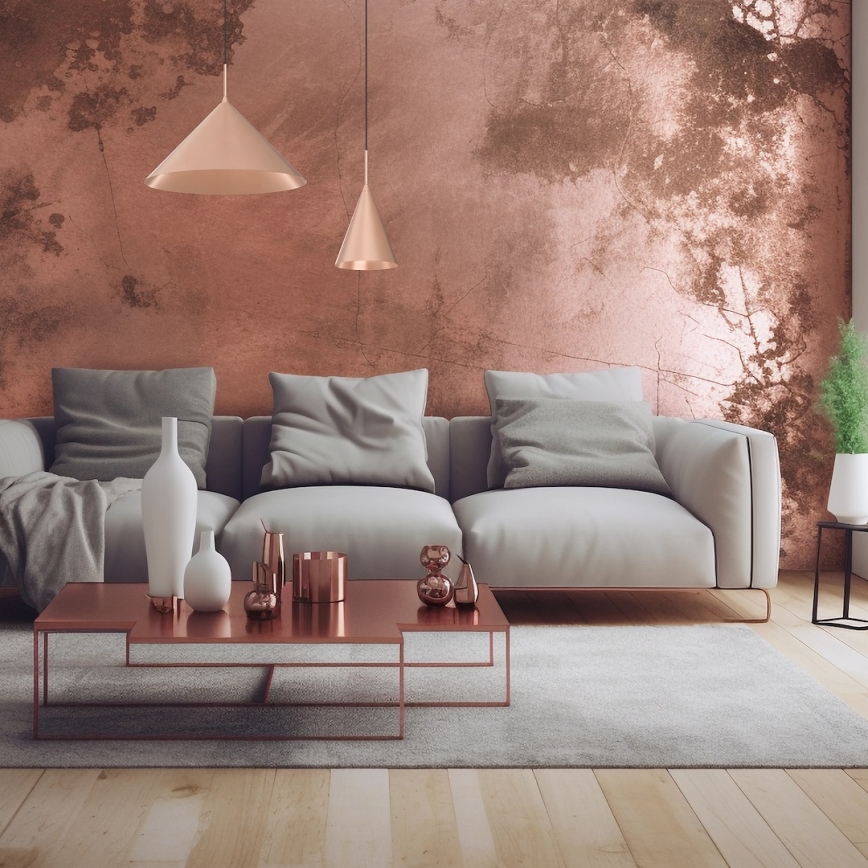 Takpendel på vajer CAPITAL 1xGX53/15W/230V Ø 46 cm roséguld