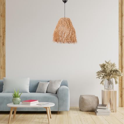 Takpendel på vajer FRINGE 1xE27/40W/230V raffia